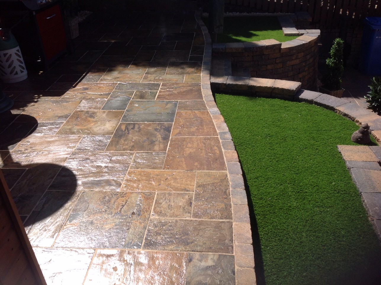 natural stone and turf